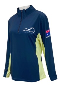 Design half chest zipper women's horse racing training suits Customized women's horse racing training suits Pony Club Equestrian Australia W224 45 degree